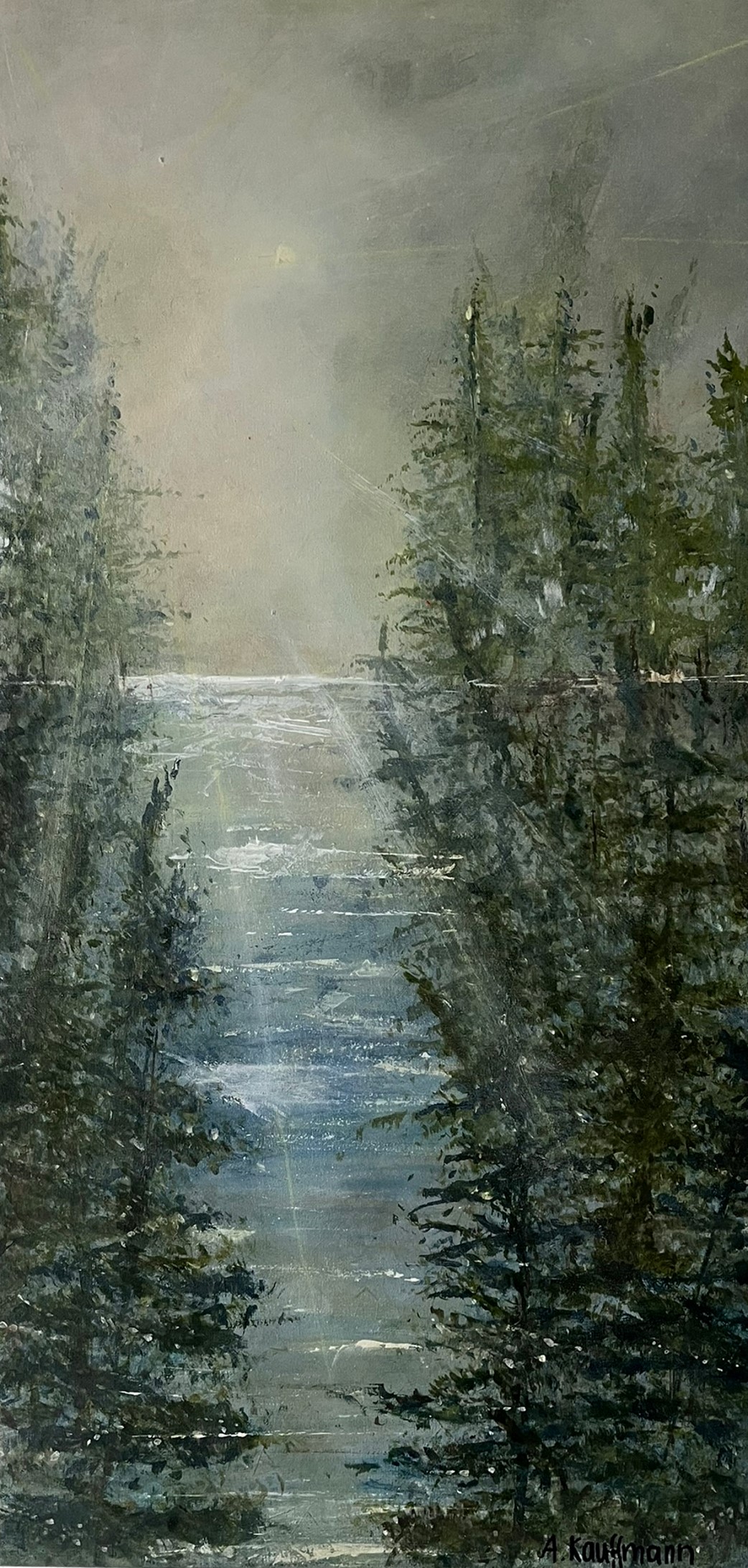 Nebelwald – Acryl auf Leinwand