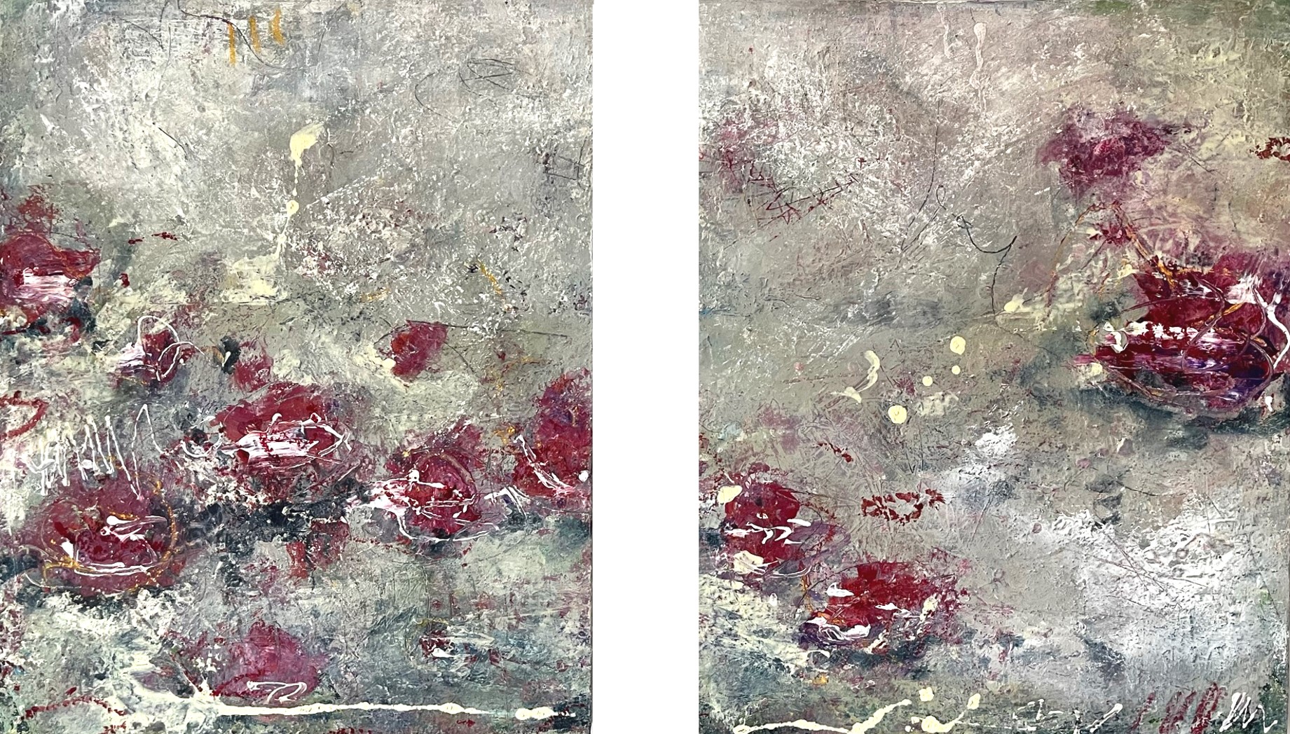 Seerosen – Acryl auf Leinwand