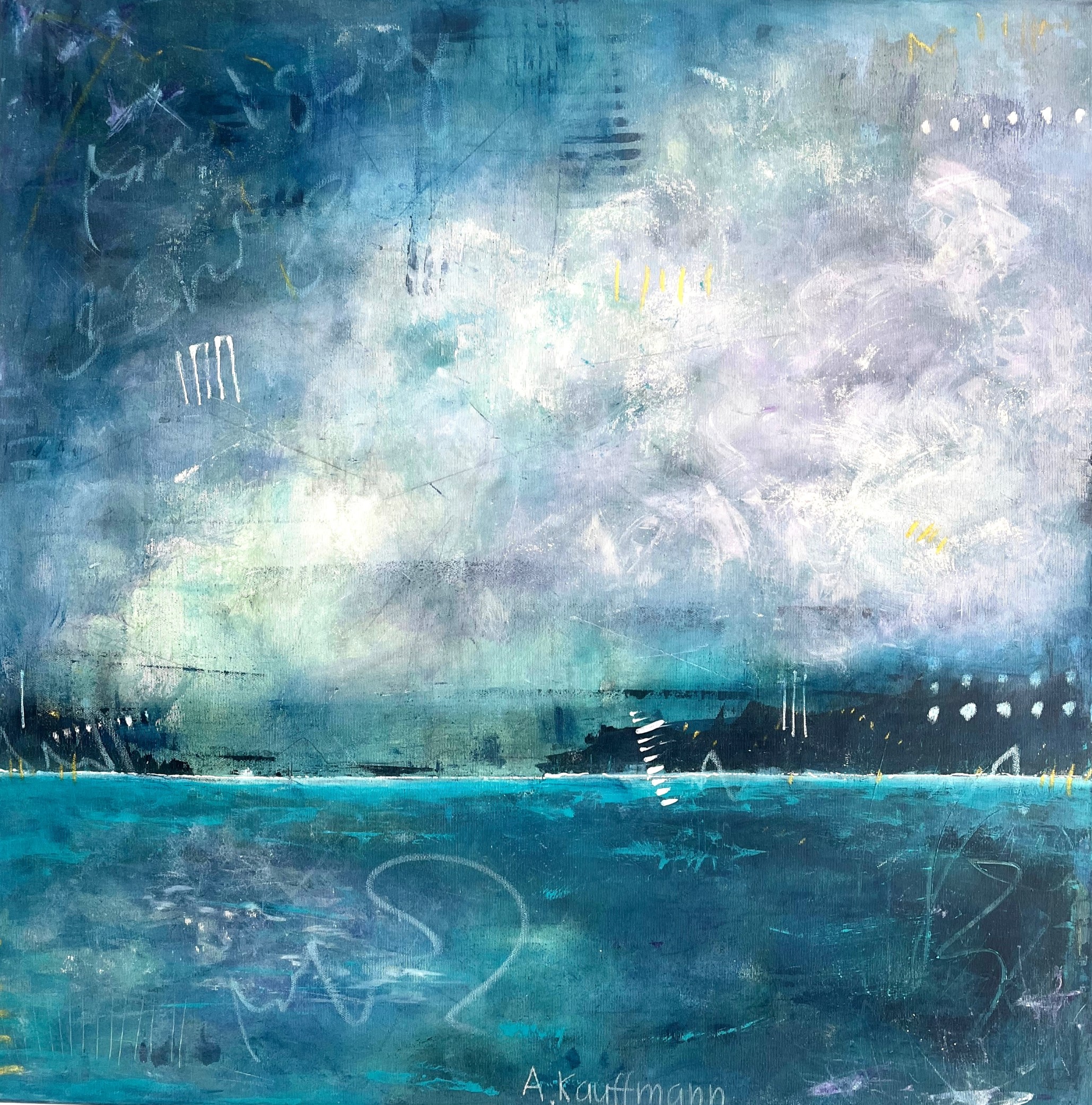 Stadt am Meer – Acryl auf Leinwand